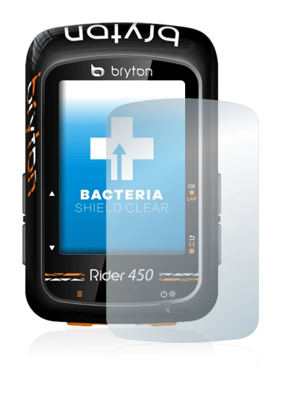 Image de l'appareil Bryton Rider 450 avec une grande variété de protections d'écran.