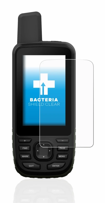 Image de l'appareil Garmin GPSMAP 66s avec une grande variété de protections d'écran.