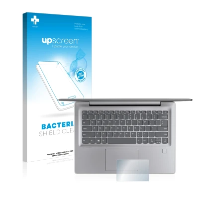 Face avant d’un emballage produit avec le logo de la marque upscreen. À côté, l’appareil Lenovo IdeaPad 530s (14") Touchpad es