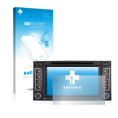 Face avant d’un emballage produit avec le logo de la marque upscreen. À côté, l’appareil Erisin ES 7856T 7" est représenté ave