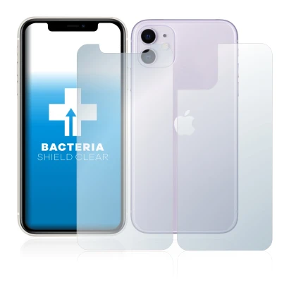 Image de l'appareil Apple iPhone 11 (Avant+Arrière) avec une grande variété de protections d'écran.