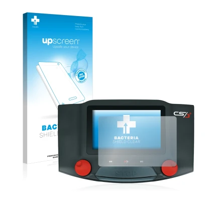 Face avant d’un emballage produit avec le logo de la marque upscreen. À côté, l’appareil Märklin Central Station 3 Plus est re