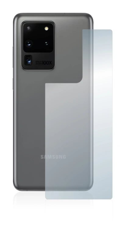 Image de l'appareil Samsung Galaxy S20 Ultra (Arrière) avec une grande variété de protections d'écran.