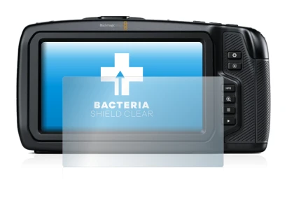 Image de l'appareil Blackmagic Pocket Cinema Camera 6K avec une grande variété de protections d'écran.