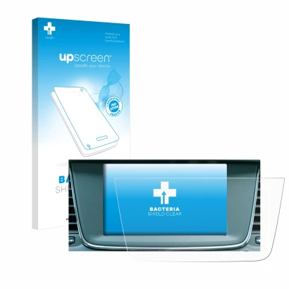 Face avant d’un emballage produit avec le logo de la marque upscreen. À côté, l’appareil Opel Grandland X Hybrid 2020 IntelliL