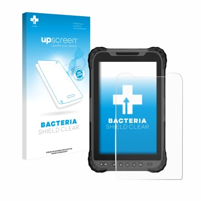 Face avant d’un emballage produit avec le logo de la marque upscreen. À côté, l’appareil GeoMax Zenius 800 est représenté avec