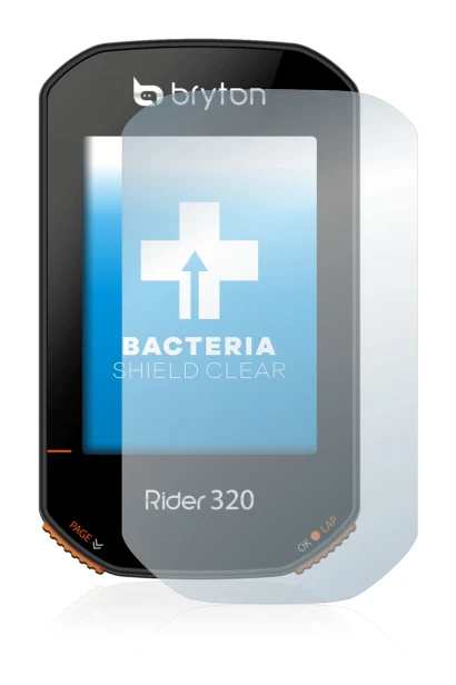 Image de l'appareil Bryton Rider 320 avec une grande variété de protections d'écran.