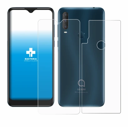 Image de l'appareil Alcatel 1S 2020 (Avant+Arrière) avec une grande variété de protections d'écran.
