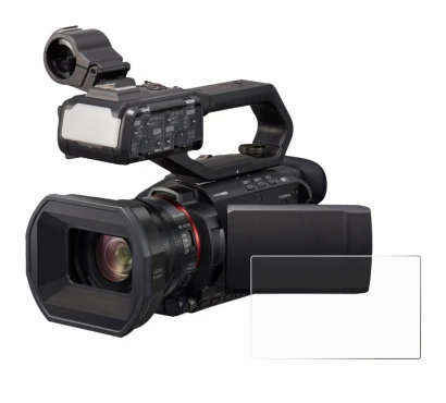 Image de l'appareil Panasonic HC-X2000 avec une grande variété de protections d'écran.