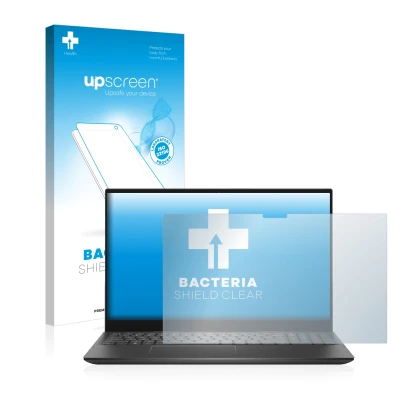 Face avant d’un emballage produit avec le logo de la marque upscreen. À côté, l’appareil Dell Inspiron 15 7506 est représenté 