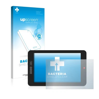 Face avant d’un emballage produit avec le logo de la marque upscreen. À côté, l’appareil Osee G7 est représenté avec la protec