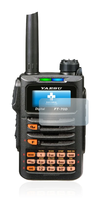 Image de l'appareil Yaesu FT-70DR avec une grande variété de protections d'écran.