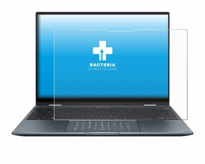 Image de l'appareil ASUS ZenBook 14 Flip OLED avec une grande variété de protections d'écran.