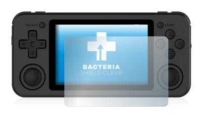 Image de l'appareil Anbernic RG351P avec une grande variété de protections d'écran.