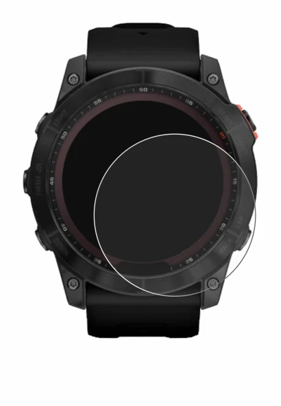 Image de l'appareil Garmin Fenix 7X (51 mm) avec une grande variété de protections d'écran.