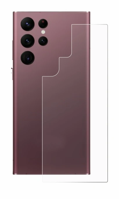 Image de l'appareil Samsung Galaxy S22 Ultra 5G (Arrière) avec une grande variété de protections d'écran.