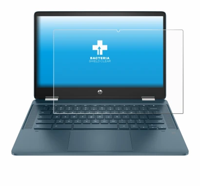 Image de l'appareil HP Chromebook x360 (14b-cbX) avec une grande variété de protections d'écran.