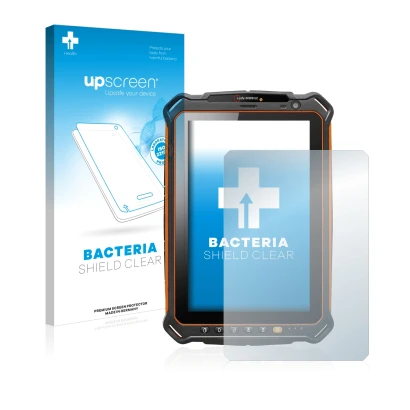 Face avant d’un emballage produit avec le logo de la marque upscreen. À côté, l’appareil i.safe MOBILE IS930.1 est représenté