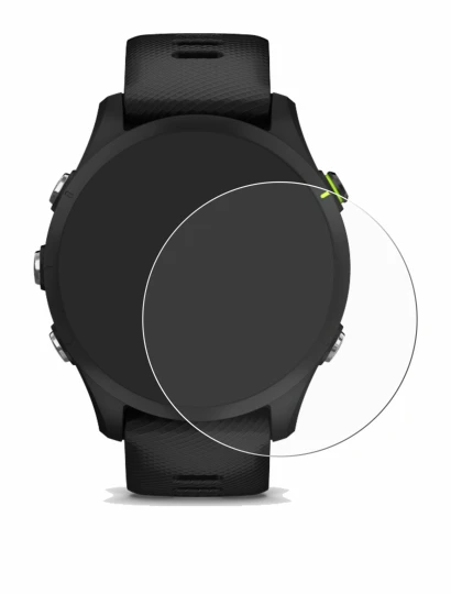 Image de l'appareil Garmin Forerunner 255 Music avec une grande variété de protections d'écran.