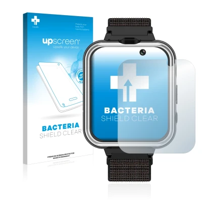 Face avant d’un emballage produit avec le logo de la marque upscreen. À côté, l’appareil Pthtechus X32 est représenté avec la