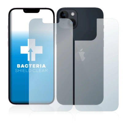 Image de l'appareil Apple iPhone 14 (Avant+Arrière) avec une grande variété de protections d'écran.