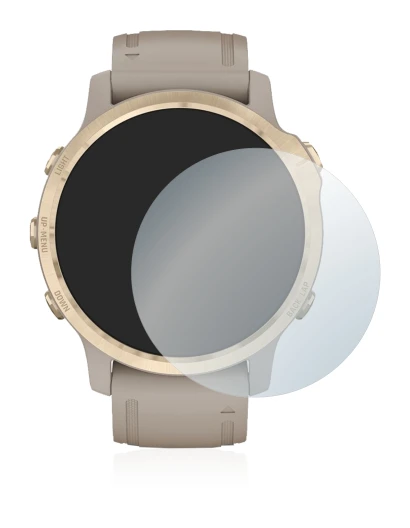 Image de l'appareil Garmin Fenix 6S Pro Solar avec une grande variété de protections d'écran.