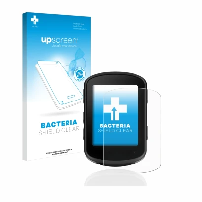 Face avant d’un emballage produit avec le logo de la marque upscreen. À côté, l’appareil Garmin Edge 540 est représenté avec l