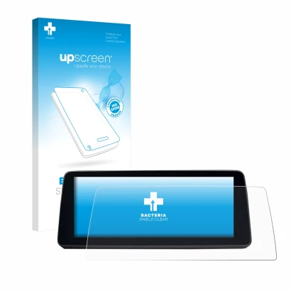 Face avant d’un emballage produit avec le logo de la marque upscreen. À côté, l’appareil BMW 5 G30/G31 2017-2019 est représent