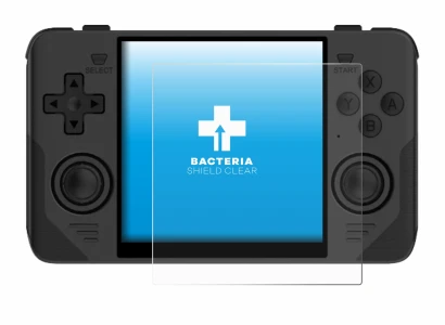 Image de l'appareil Powkiddy RGB30 avec une grande variété de protections d'écran.