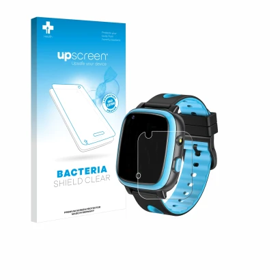 Face avant d’un emballage produit avec le logo de la marque upscreen. À côté, l’appareil Aduogeng T5 est représenté avec la pr