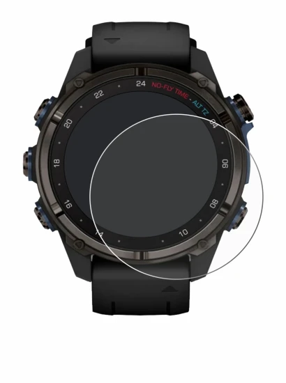 Image de l'appareil Garmin Descent Mk3i (43 mm) avec une grande variété de protections d'écran.