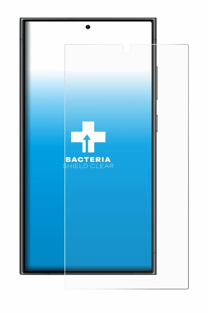 Image de l'appareil Samsung Galaxy S24 Ultra avec une grande variété de protections d'écran.