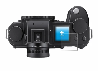 Image de l'appareil Leica SL3 (affichage des épaules) avec une grande variété de protections d'écran.
