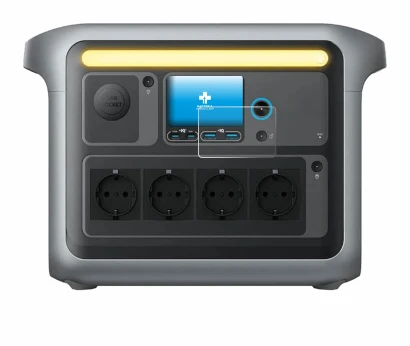Image de l'appareil Anker SOLIX C1000X avec une grande variété de protections d'écran.