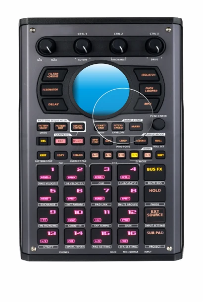 Image de l'appareil Roland SP-404MKII avec une grande variété de protections d'écran.