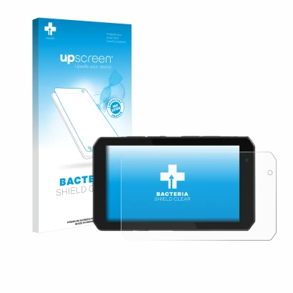 Face avant d’un emballage produit avec le logo de la marque upscreen. À côté, l’appareil Chigee AIO-5 Play est représenté avec