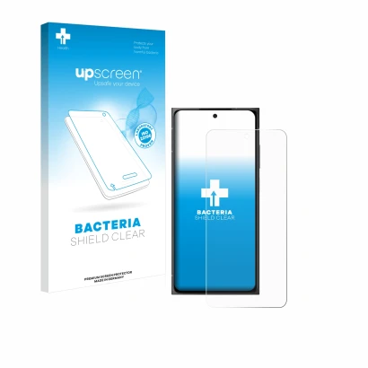 Face avant d’un emballage produit avec le logo de la marque upscreen. À côté, l’appareil HMD Skyline est représenté avec la pr