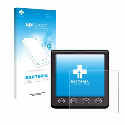 Face avant d’un emballage produit avec le logo de la marque upscreen. À côté, l’appareil Nasa Marine Instruments Clipper Duet 