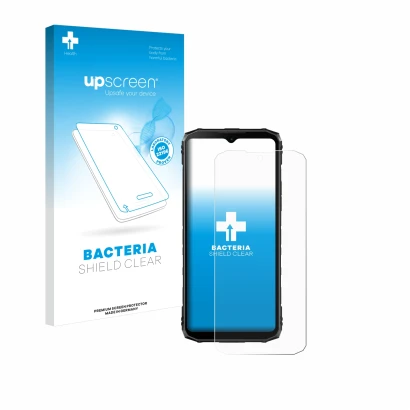 Face avant d’un emballage produit avec le logo de la marque upscreen. À côté, l’appareil Doogee Blade 10 Ultra est représenté 