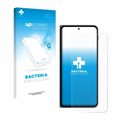 Face avant d’un emballage produit avec le logo de la marque upscreen. À côté, l’appareil OnePlus Open Apex Edition est représe