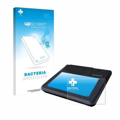 Face avant d’un emballage produit avec le logo de la marque upscreen. À côté, l’appareil Techfive ECR 100 est représenté avec