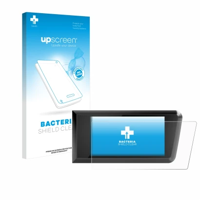 Face avant d’un emballage produit avec le logo de la marque upscreen. À côté, l’appareil Bosch Purion 400 est représenté avec