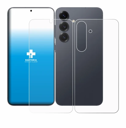 Image de l'appareil Samsung Galaxy S25 Plus (Avant+Arrière) avec une grande variété de protections d'écran.