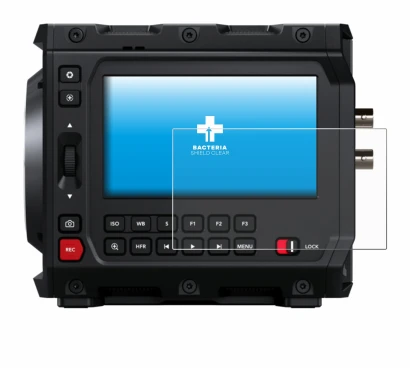 Image de l'appareil Blackmagic Design Pyxis 6K 4" avec une grande variété de protections d'écran.