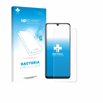 Face avant d’un emballage produit avec le logo de la marque upscreen. À côté, l’appareil ZTE Blade V70 Max est représenté avec