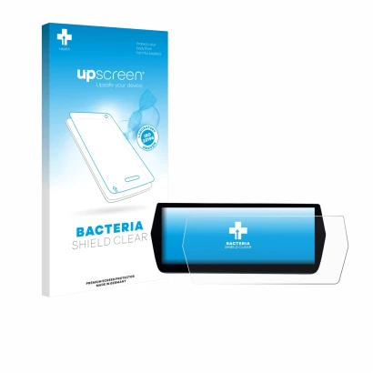 Face avant d’un emballage produit avec le logo de la marque upscreen. À côté, l’appareil MG ZS Hybrid+ est représenté avec la 