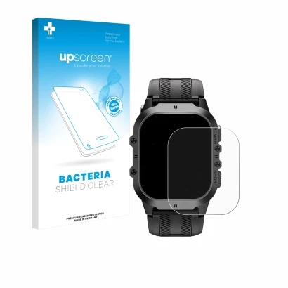 Face avant d’un emballage produit avec le logo de la marque upscreen. À côté, l’appareil Oukitel BT20 1.96" est représenté ave