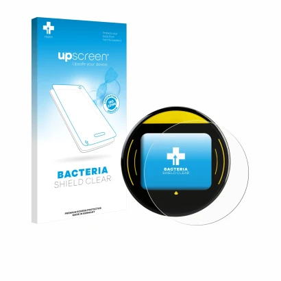 Face avant d’un emballage produit avec le logo de la marque upscreen. À côté, l’appareil Nayax Onyx est représenté avec la pro