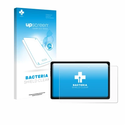 Face avant d’un emballage produit avec le logo de la marque upscreen. À côté, l’appareil ZTE Blade X10 II est représenté avec 
