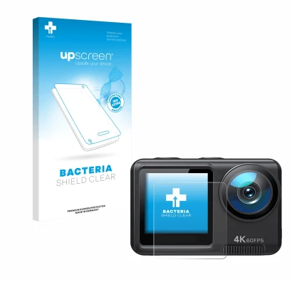 Face avant d’un emballage produit avec le logo de la marque upscreen. À côté, l’appareil Wolfang GA420 est représenté avec la 